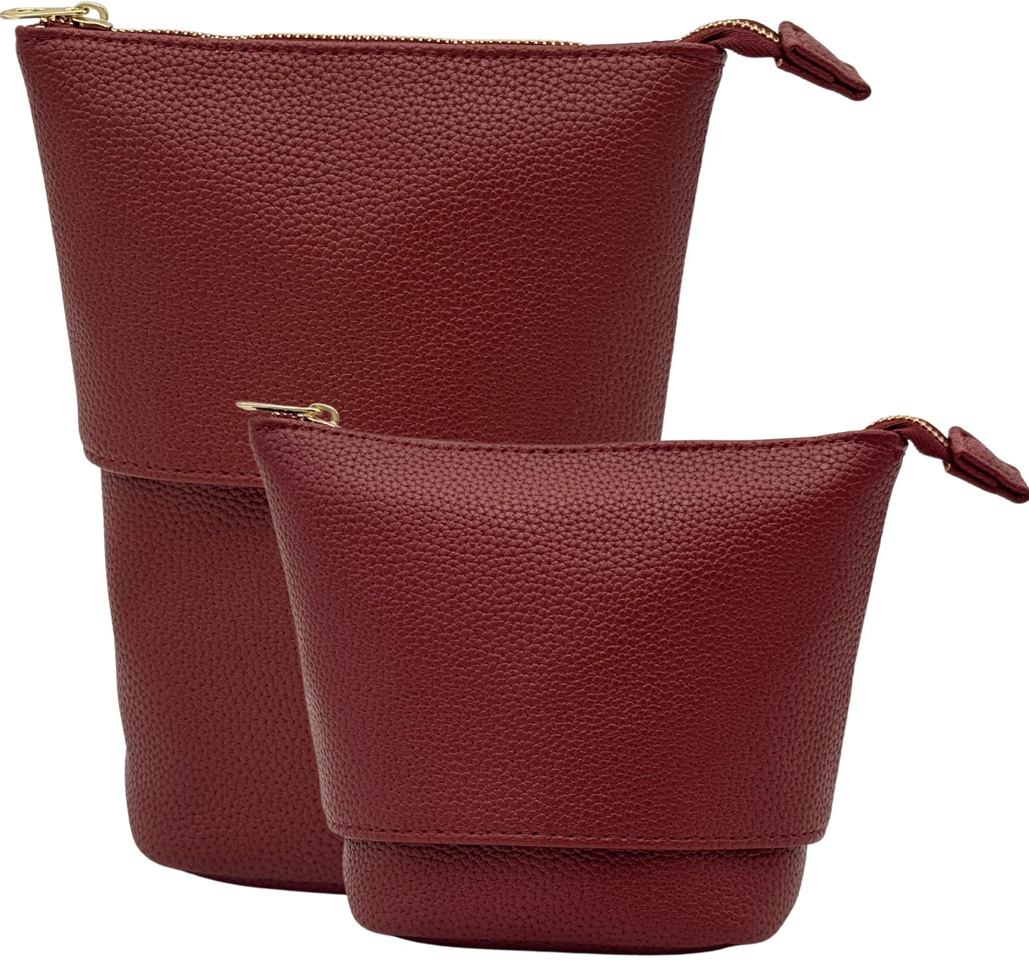 JAZD Travel Makeup Brush Bag Standup Brush Holder Portable Convertible Make up Brush Pouch Cosmetic Case (BURGUNDY)