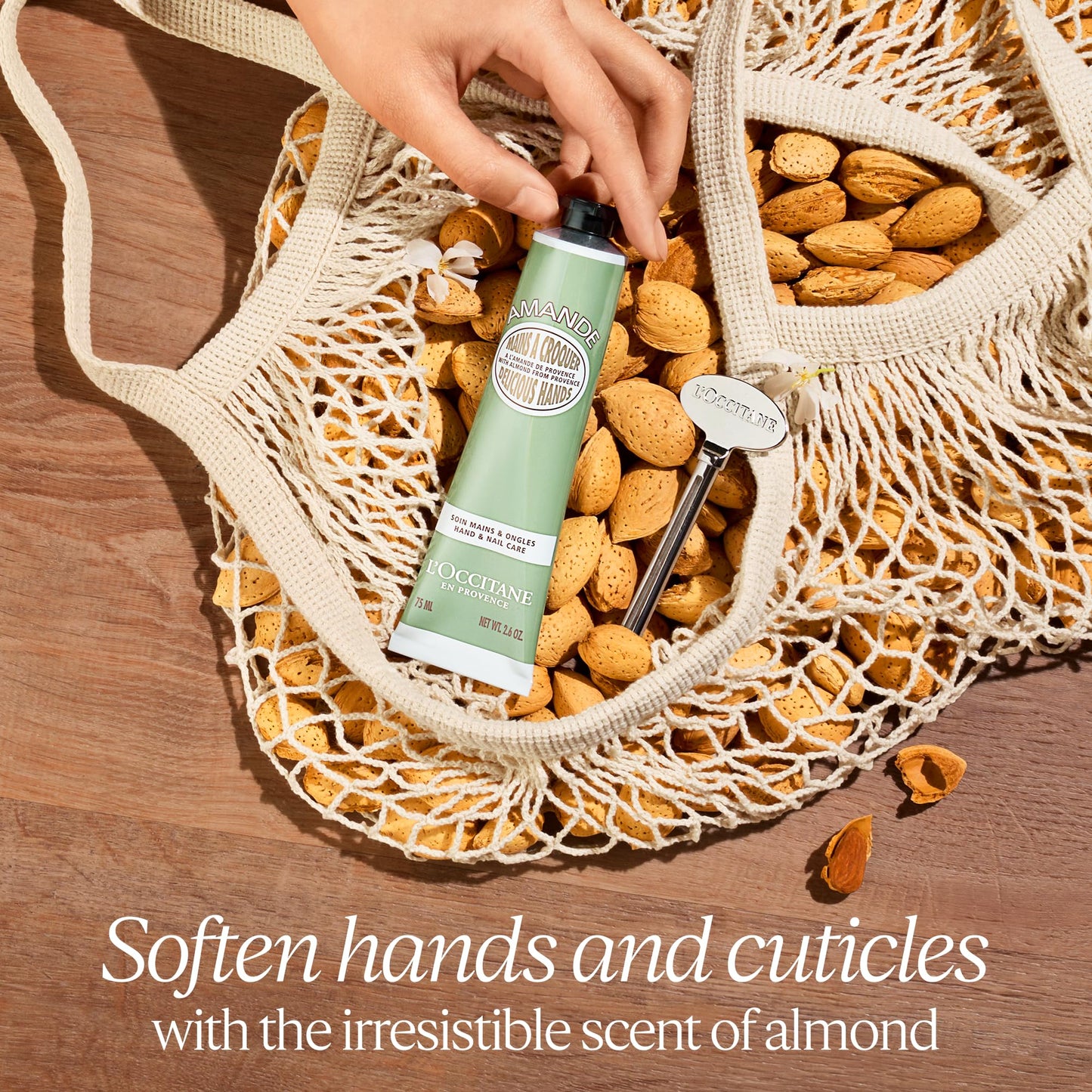 L’Occitane Almond Delicious Hands, Hydrating Cream Softens, Moisturizes Nourishes & Protects Dry Skin & Cuticles, Fast-Absorbing, Vegan, Scented