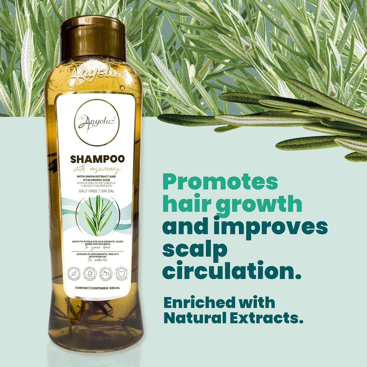 Rosemary Shampoo & Biotherapy Hair Mask - Hydrating & Strengthening Treatment for All Hair Types