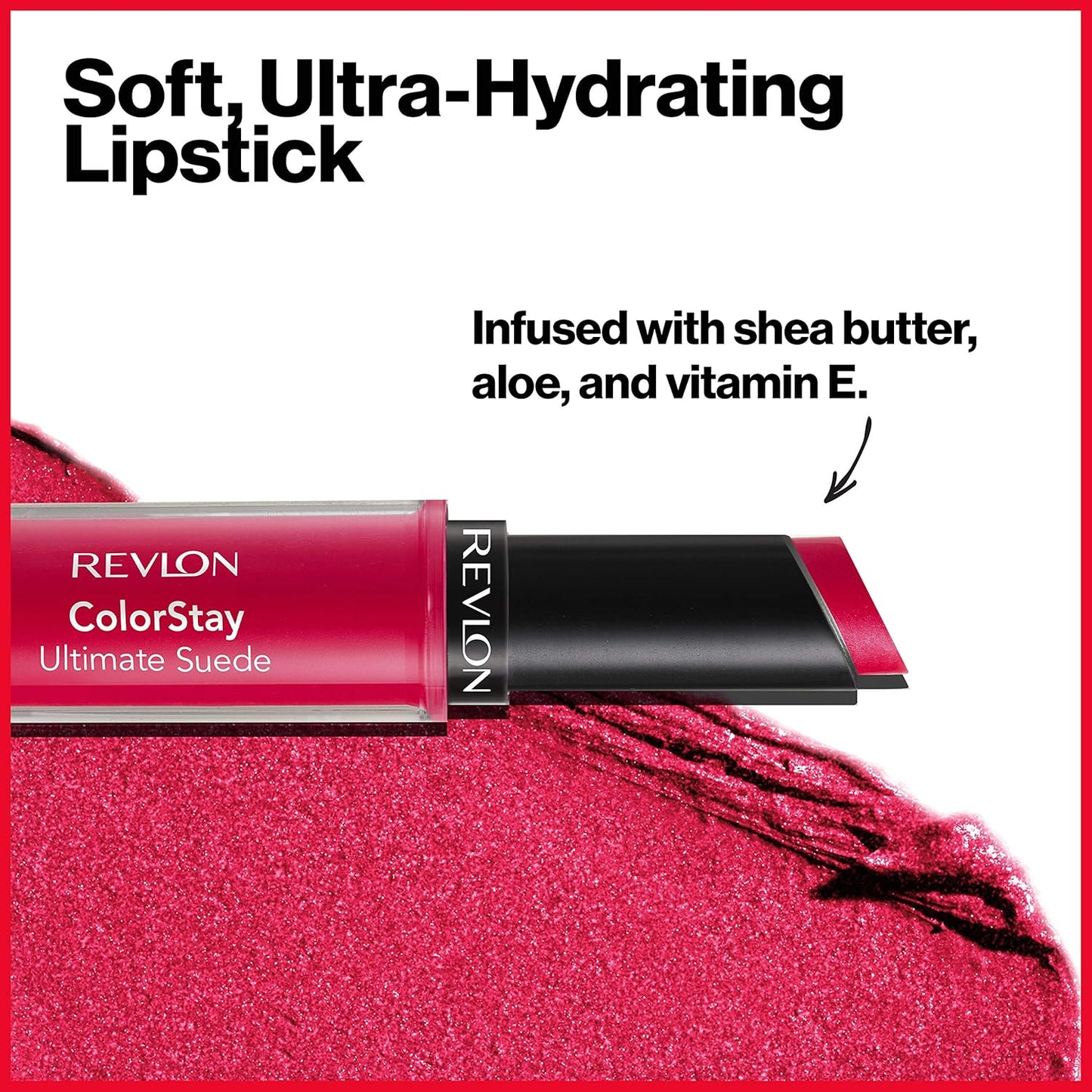 Revlon ColorStay Ultimate Suede Lipstick - High Impact Moisturizing Formula | 025 Socialite, 0.09 Oz