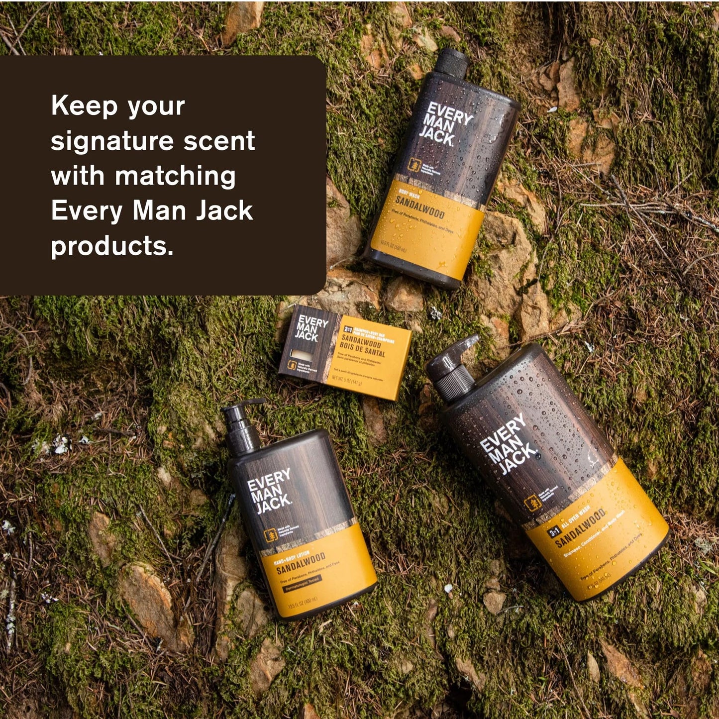 Every Man Jack Mens Sandalwood Beard Kit Holiday Gift Set, Face Wash, Beard Butter, Beard Oil & Comb