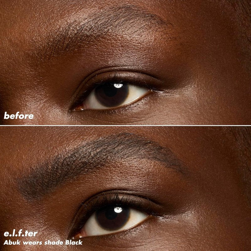 e.l.f. Micro-Fine Brow Pencil - Waterproof Brow Color & Spoolie for Natural Feathered Finish | Vegan, Black
