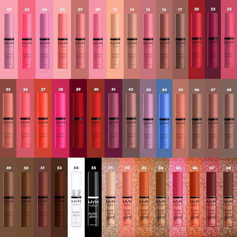 NYX Butter Gloss - Non-Sticky Clear Lip Gloss for Smooth Shine | Sugar Glass