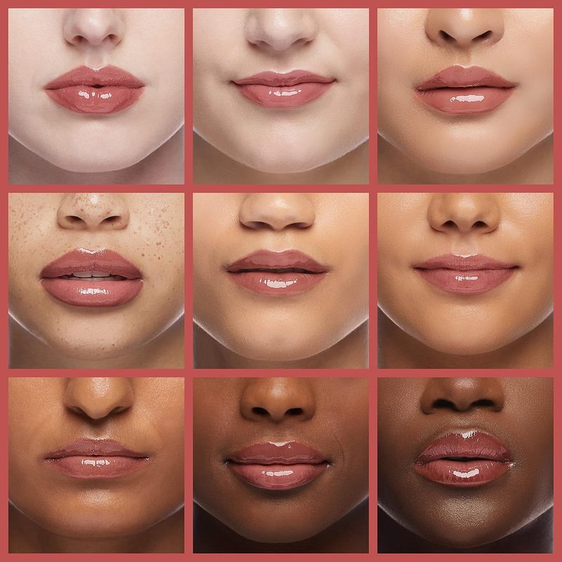 Hydrating Lip Glow Oil - Nourishing Tinted Lip Oil Gloss for Smooth Lips | Rosewood 0.2 OZ