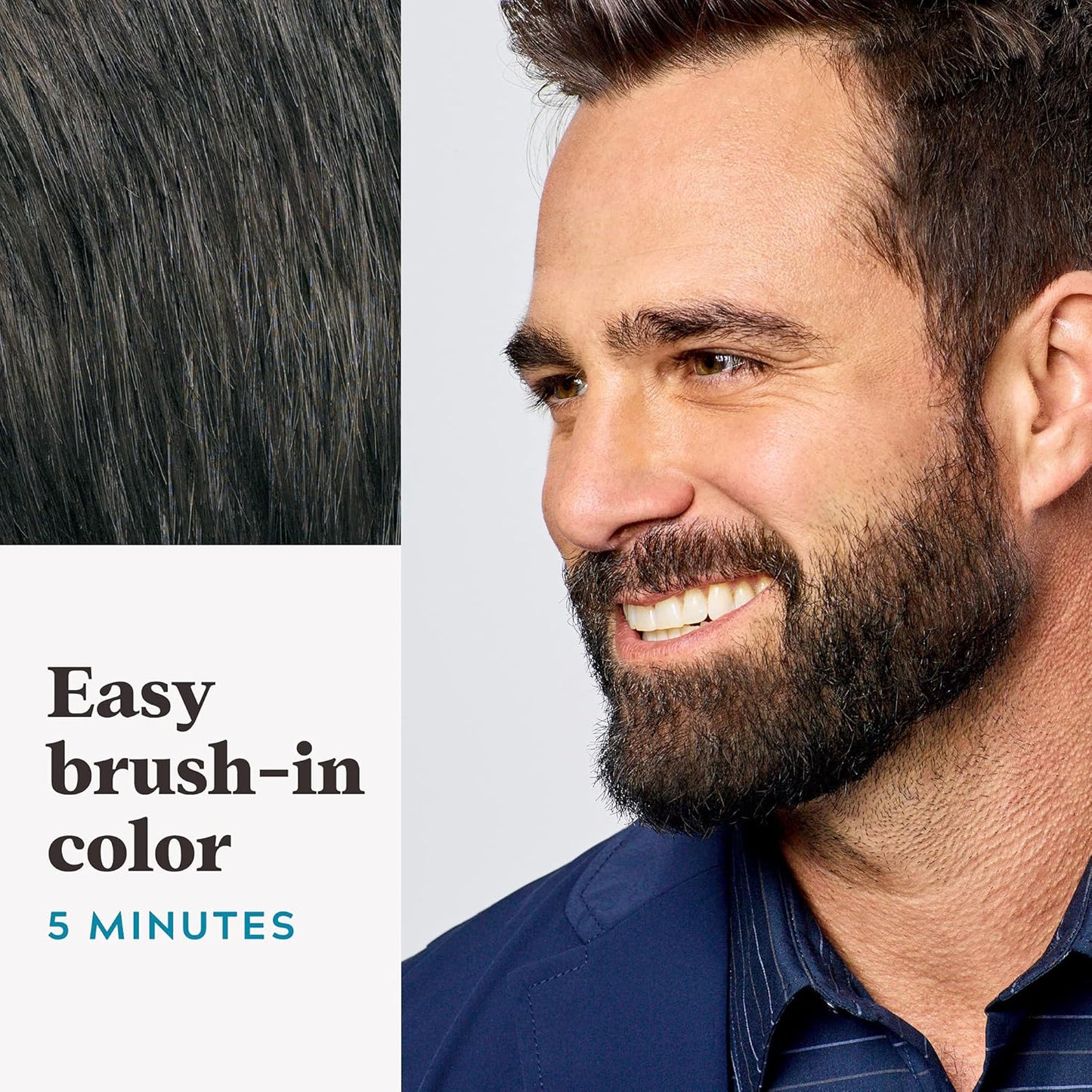 Just For Men Mustache & Beard Dye - Keratin & Biotin Formula for Healthy Facial Hair | Dark Brown, Pack of 3