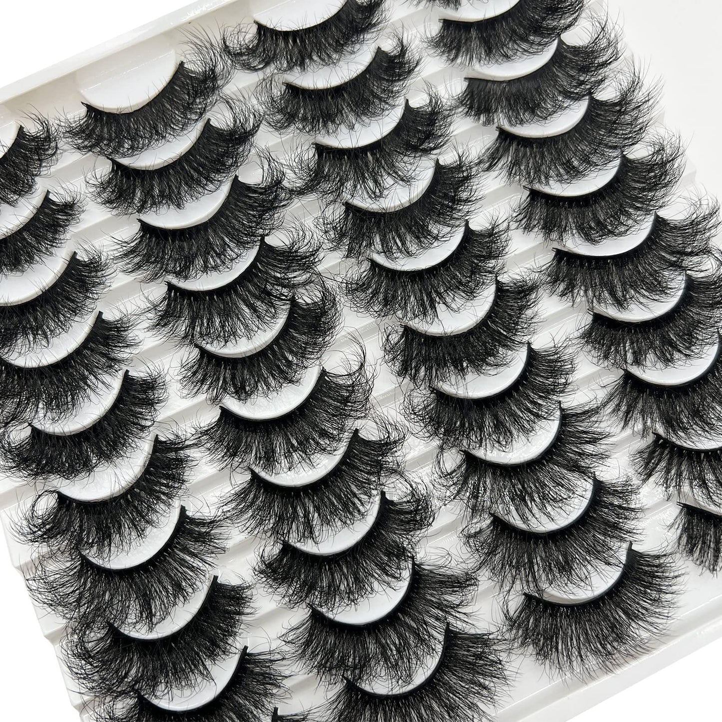 TIKILEY Mink Eyelashes Fluffy 20 MM 3D Thick Big Faux Mink Lashes Natural Look, Wholesale Cat Eye Dramatic Long 20MM Eye Lashes Pack