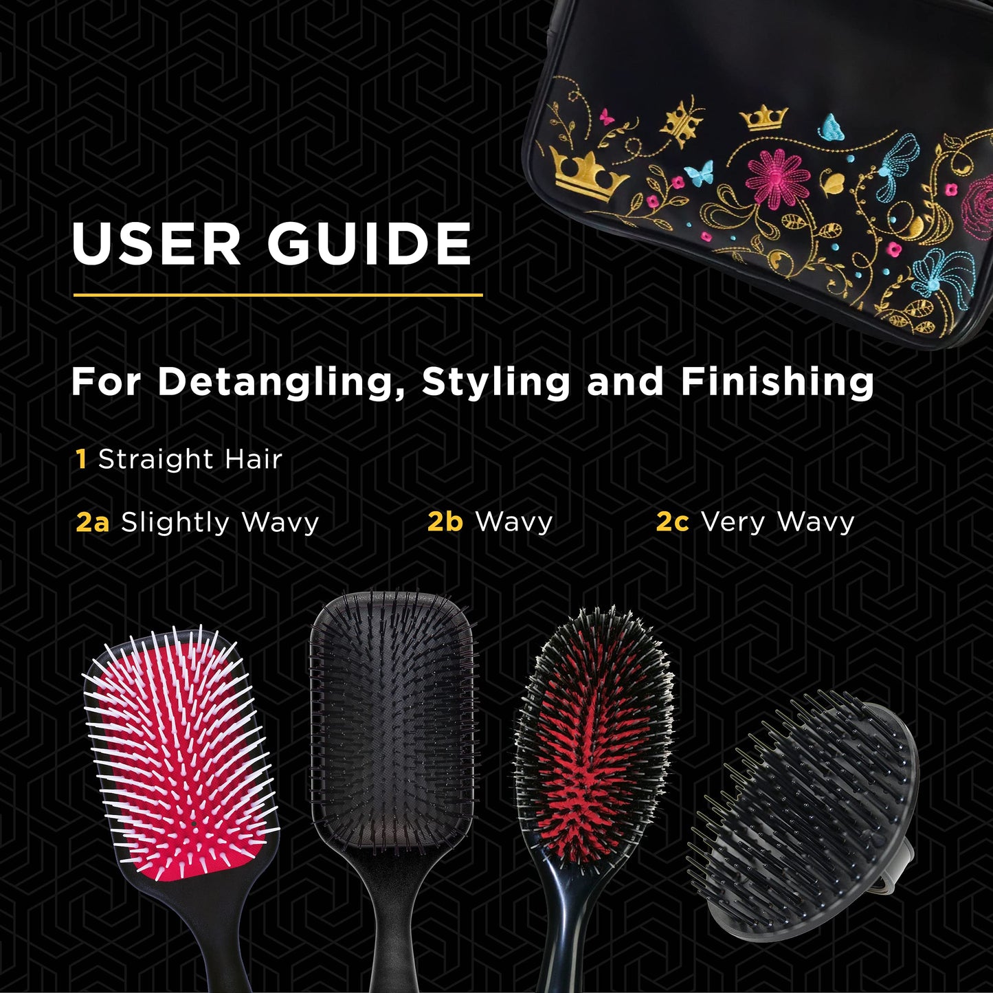Denman Signature Styling Set - the ultimate hair brush gift set for detangling, styling and smoothing hair