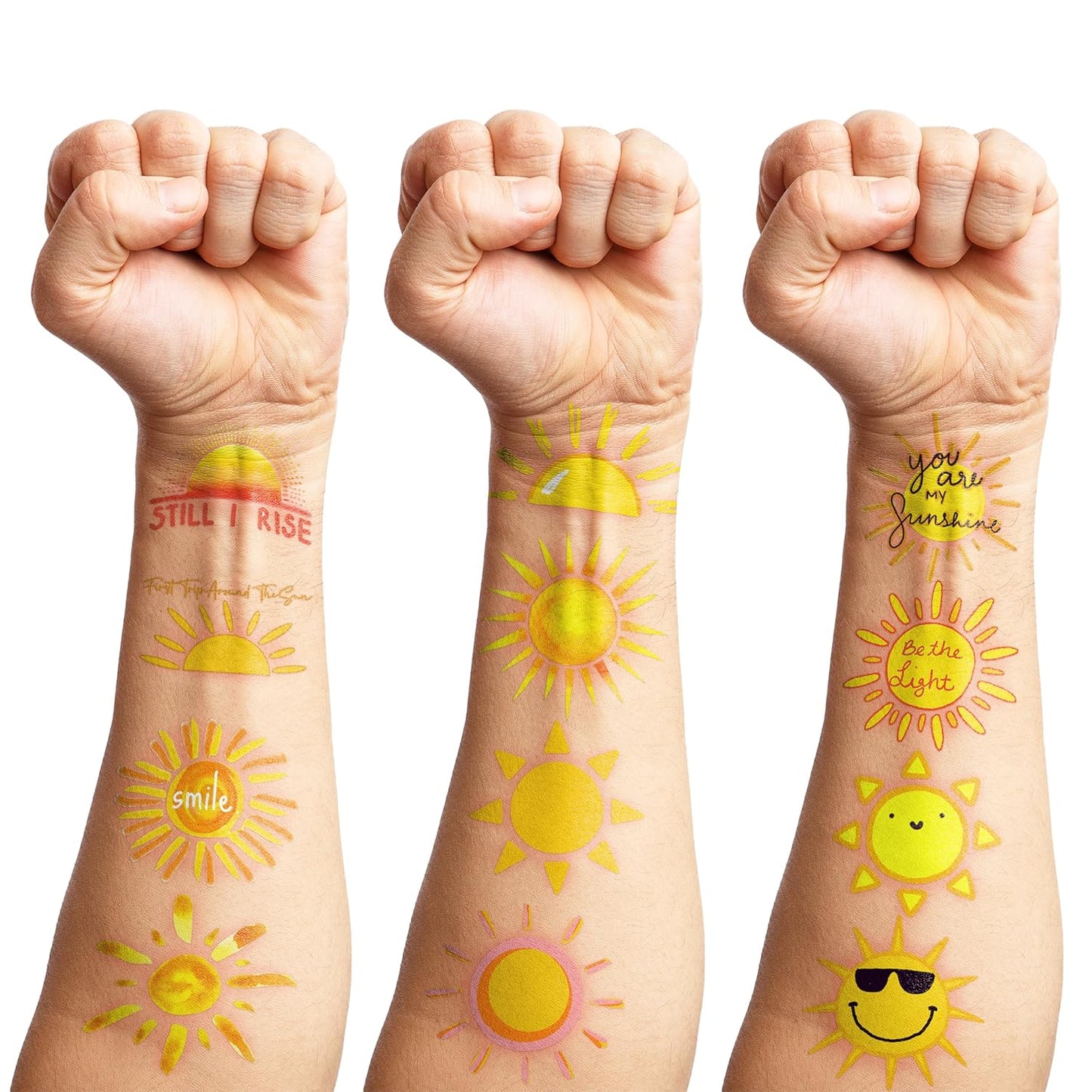Sun Temporary Tattoos for Kids - 96 Cute Sun Stickers for Birthday Parties | Classroom Rewards & Summer Fun