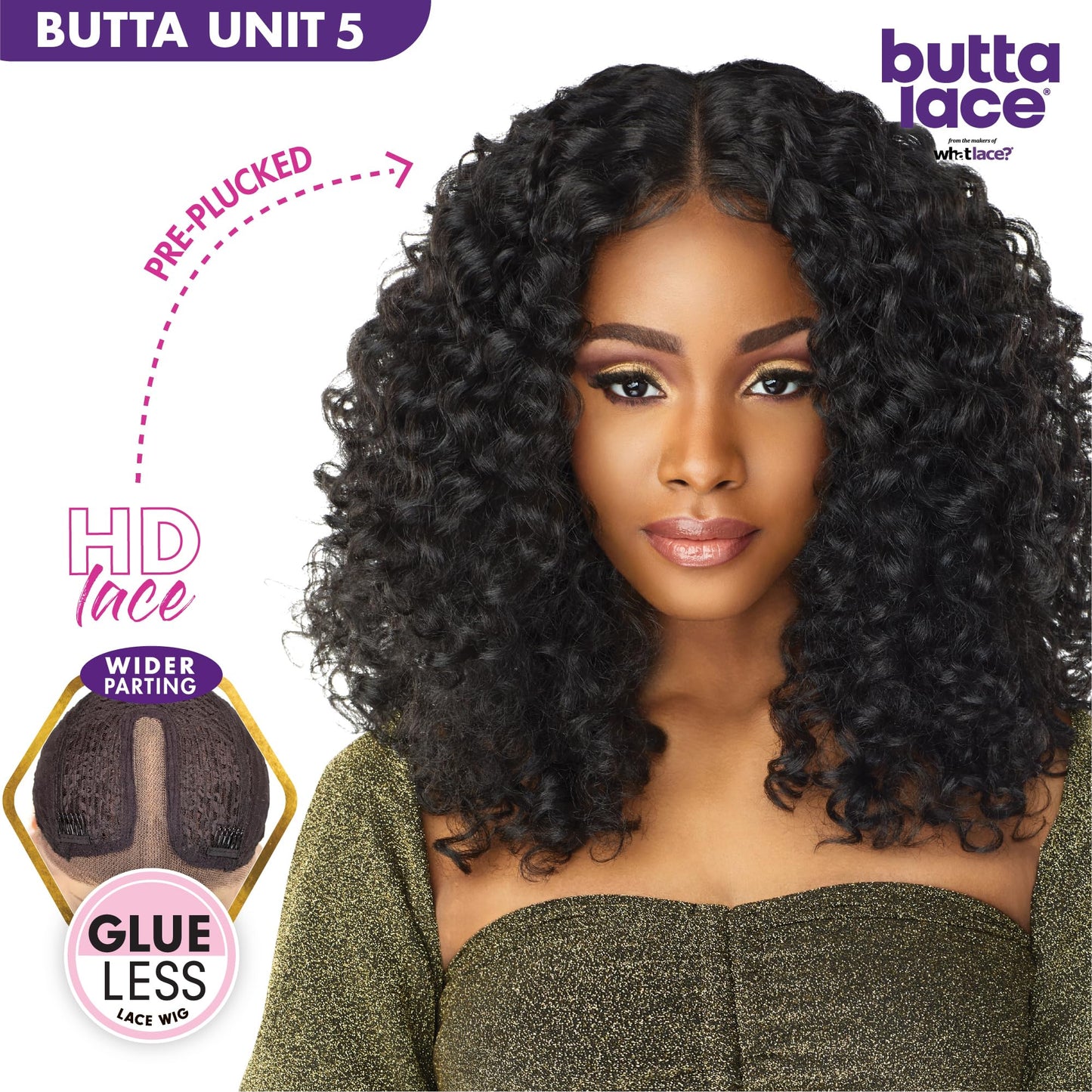 Sensationnel Butta Lace Wigs - Unit 5 Extra Wide 5 Inch Deep Parting Synthetic Preplucked Hairline Glueless Lacefront (2 DARKBROWN)