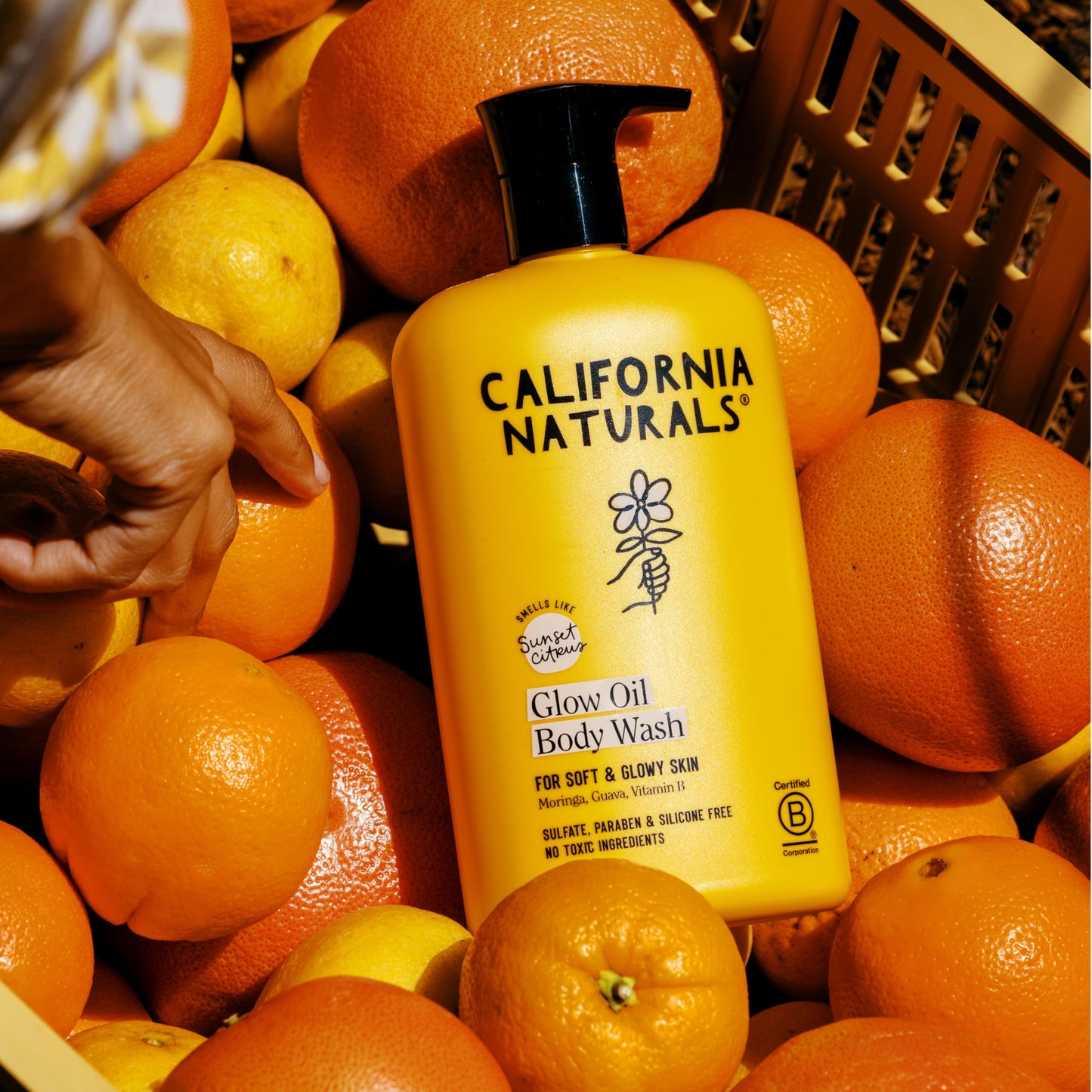 California Naturals Glow Oil Body Wash for Dry & Dull Skin, Moisturizing & Hydrating, Natural, with Sea Buckthorn & Vitamin B, Vegan & Cruelty-Free, Tangerine Scented 16.5oz