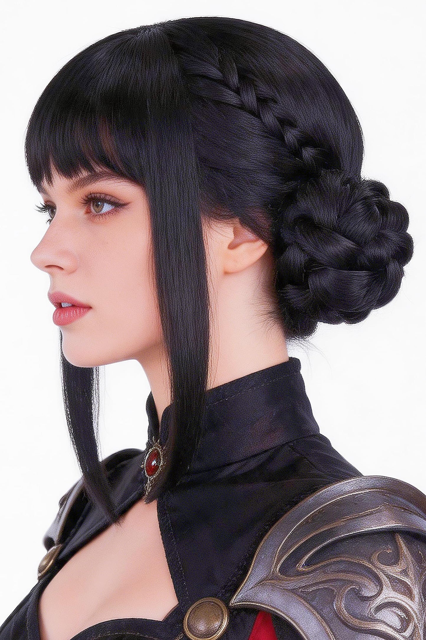 LeMarnia Purple Black Double Braid Wig Anime Cosplay Wigs for Girls Halloween Costume Wig