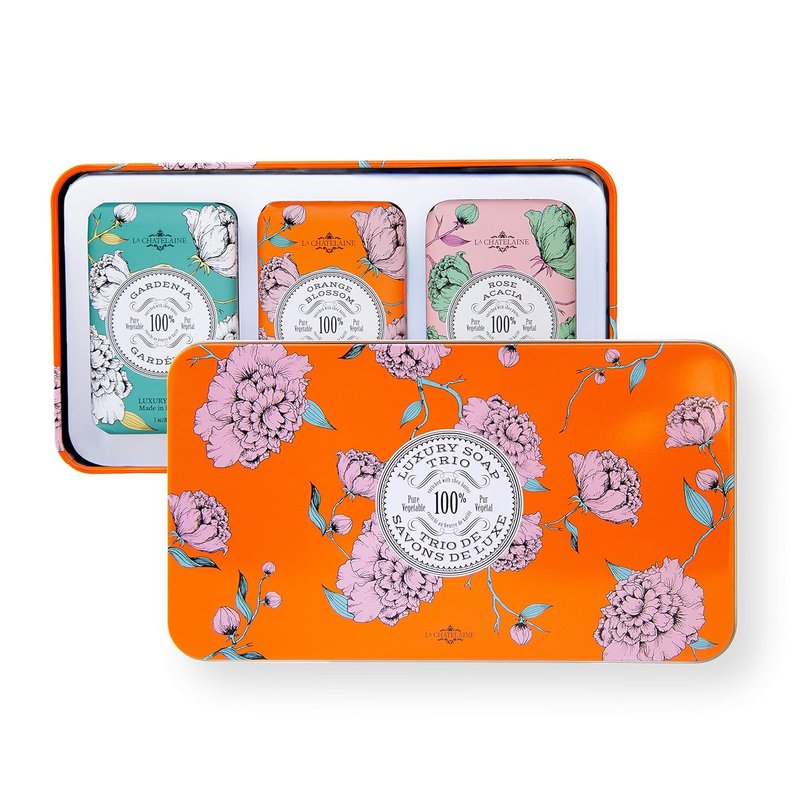 Luxury Bar Soap Trio Gift Set - Natural & Organic Shea Butter Formula | 3 x 7 oz - Gardenia, Orange Blossom, Rose Acacia