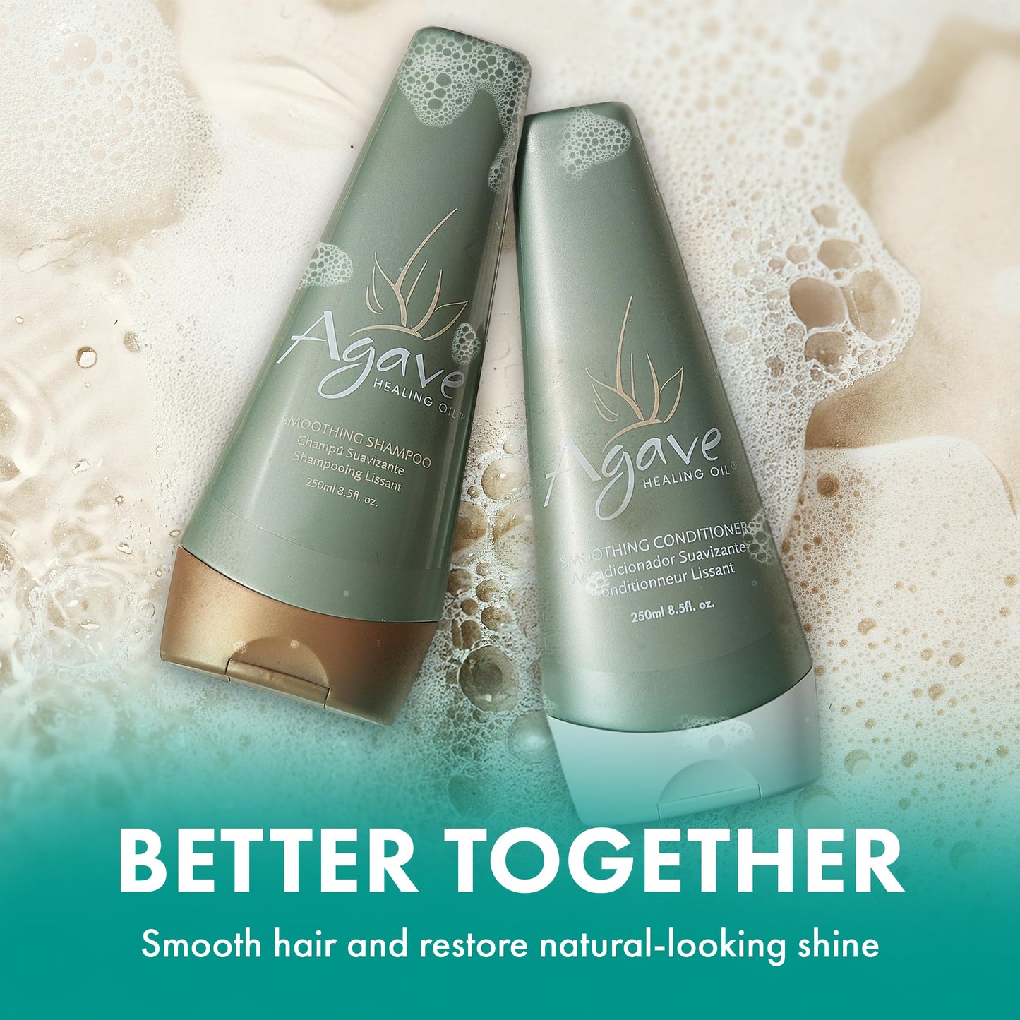 Agave Smoothing Shampoo Hydrating & Frizz Control, Color-Safe, Sulfate-Free, 8.5 fl oz