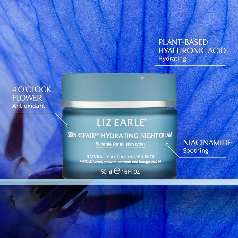 Liz Earle Skin Repair Night Cream - Hydrating Face Moisturizer with Hyaluronic Acid & Niacinamide | 50 ml