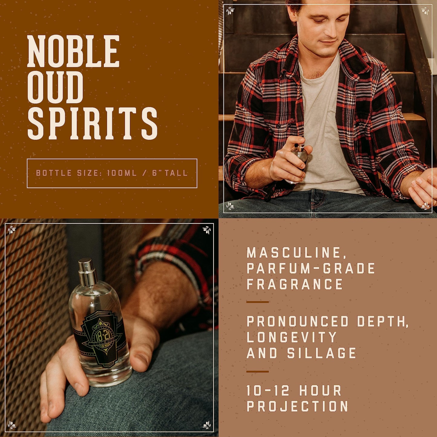 Men’s Cologne, Noble Oud Fragrance, 3.4 fl. oz - Long-Lasting Eau de Parfum for Men, Sweet Scent with Woodsy Undertones - Eau de Toilette with Masculine Aromatics