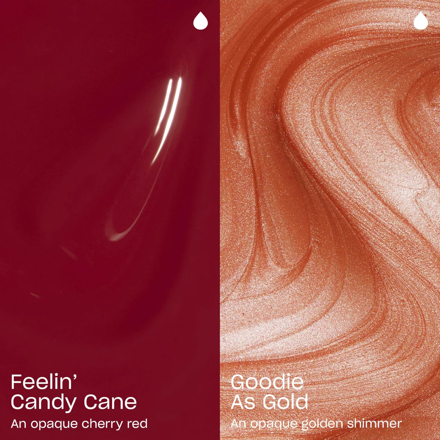 OPI Nail Lacquer Duo Pack - Goodie as Gold & Feelin' Candy Cane | 2pc Golden Shimmer and Burgundy Red Chip Resistant Nail Polish | Amazon Exclusive | Holiday Shades 2025