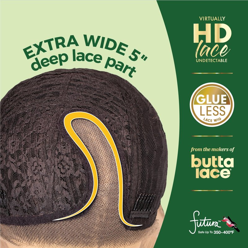 Sensationnel Chicbob Lace Frontwig - Bob Unit 7 Face Framing Glueless Wig Wide 5 Inch Deep Part Synthetic Preplucked Hairline (1 JETBLACK)