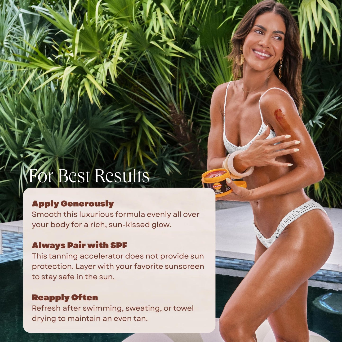 Carroten Intensive Tanning Gel | Browning Tan Accelerator | Non-Greasy, Water-Resistant with Carrot and Coconut Oil | Vitamin A & E For Moisture & Hydration | Made in Greece | 5 oz + Spatula