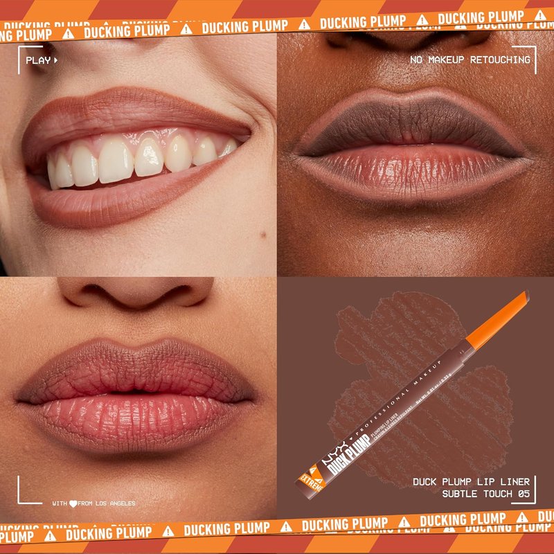 NYX Professional Makeup Duck Plump Lip Liner - Matte Pencil for Long-Lasting 10HR Wear | Deep Nude Shade