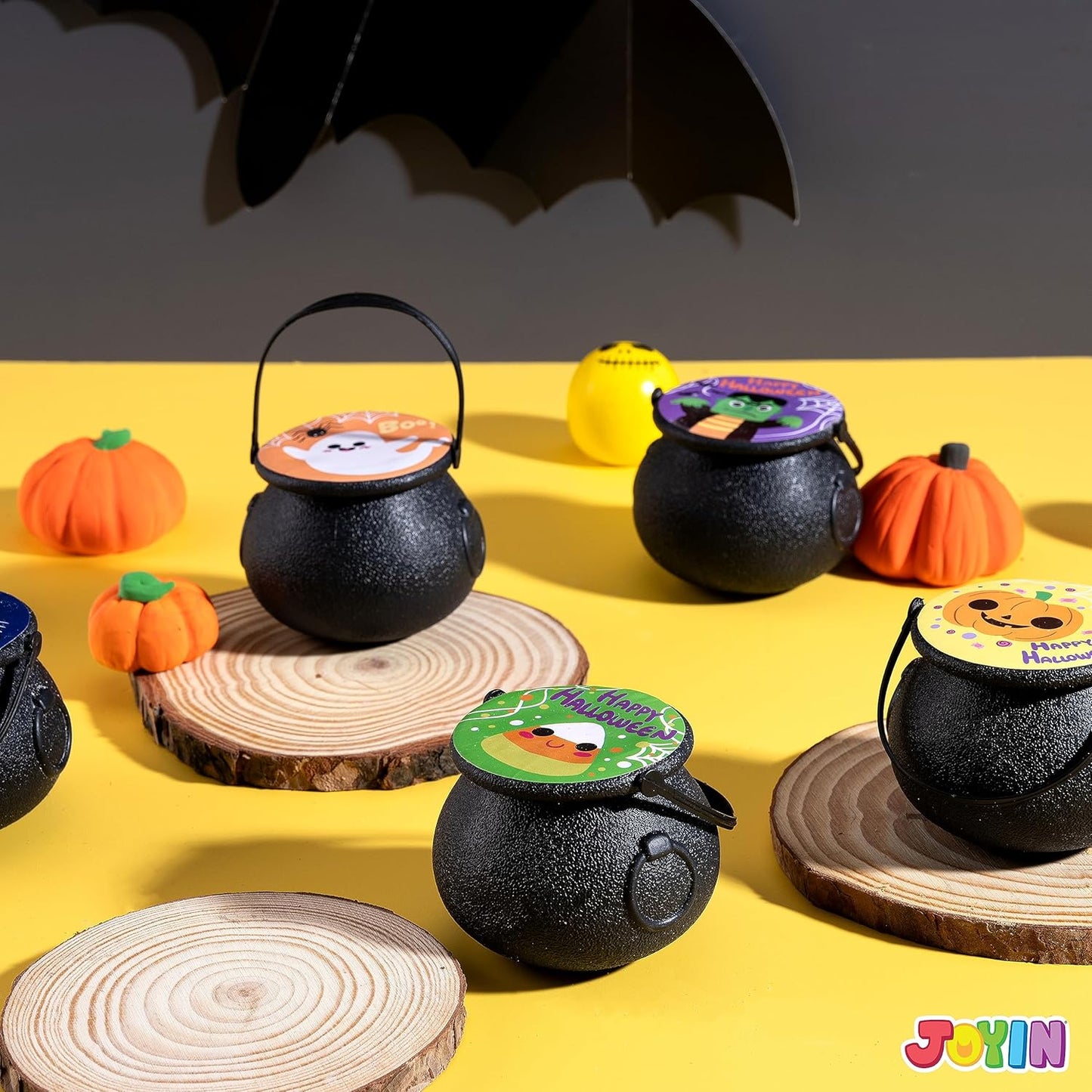 Halloween Witch Cauldron Bath Bombs - 6 Pack with Surprise Mochi Toy | Kids Party Favors & Goodie Bag Stuffers