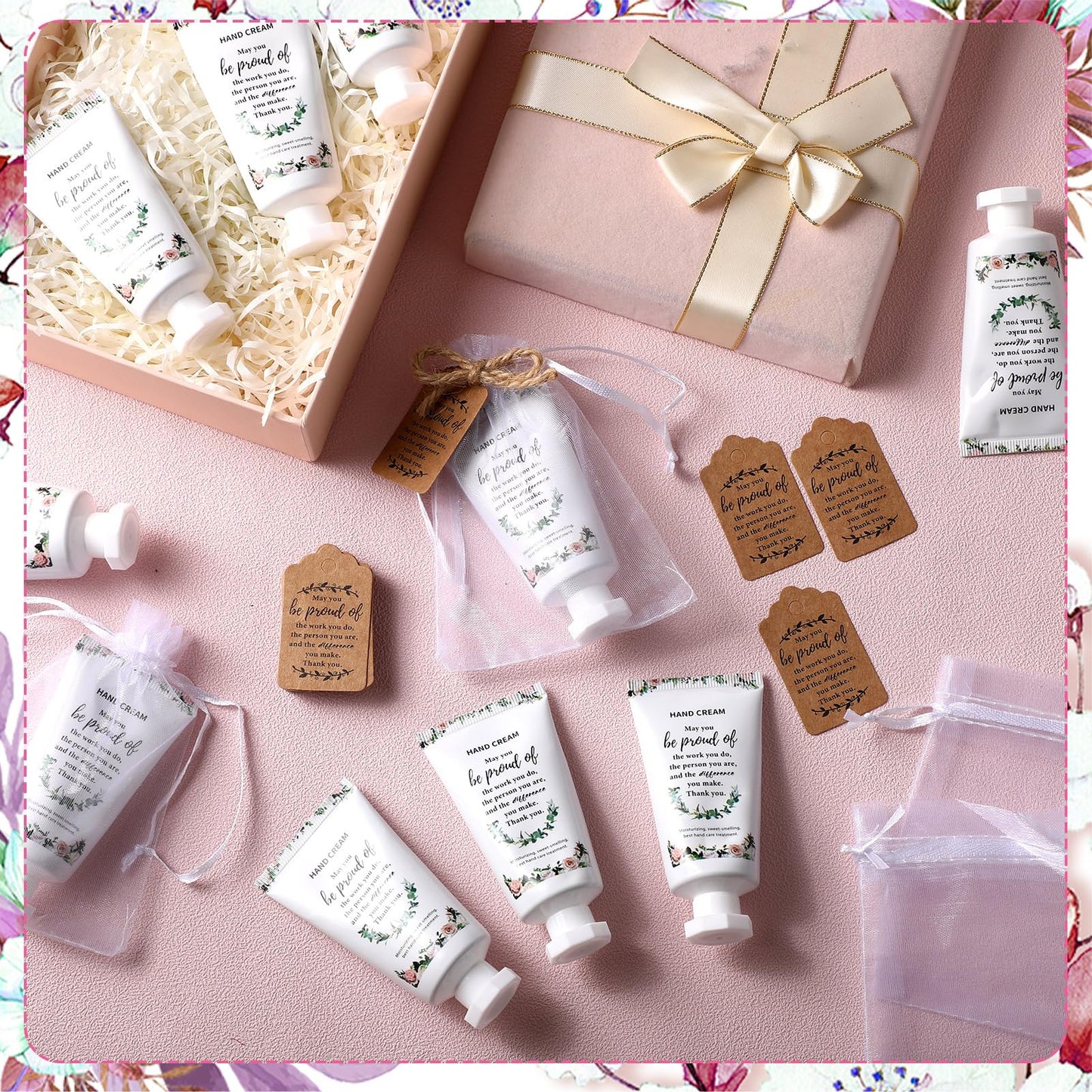 Dansib 24 Sets Employee Appreciation Gifts Hand Mini Lotion Bulk Travel Size Hand Cream Inspirational Thank You Gifts for Employee Staff Teachers Coworkers Team Nurse(Fresh)