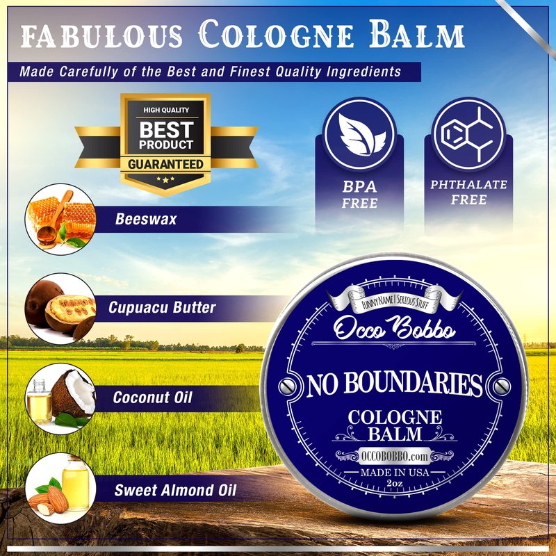 Handy Hound No Boundaries Solid Cologne - Classic and Clean Scent that Combines Woody-Fresh Musk Cedar and Citrus Notes - Made In The USA - All-Natural Ingredients - 2 oz