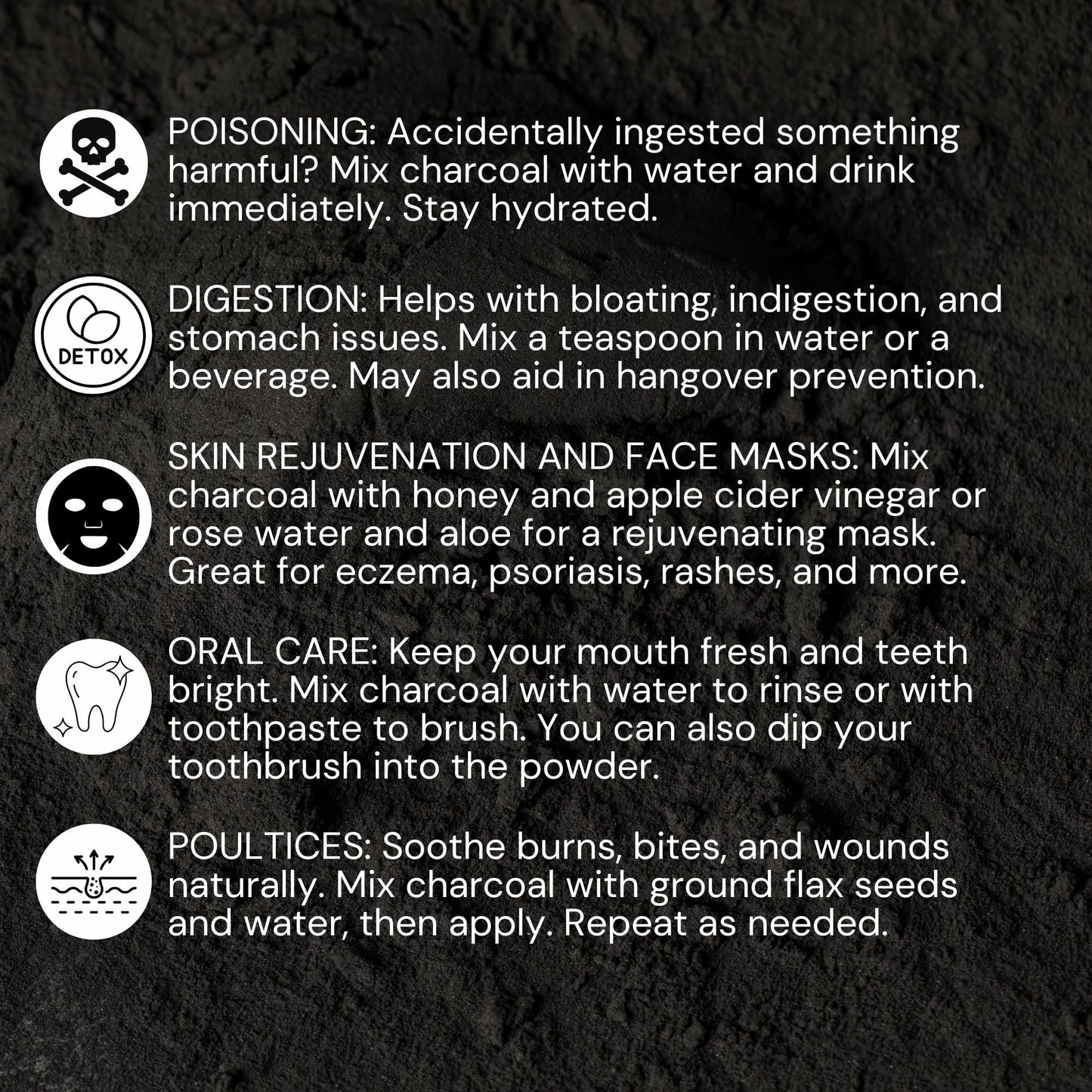 Organic Charcoal Powder by Schizandu - Activated Charcoal Natural, Vegan, Organic, GMO Free - Large Bottle 25 oz Powder