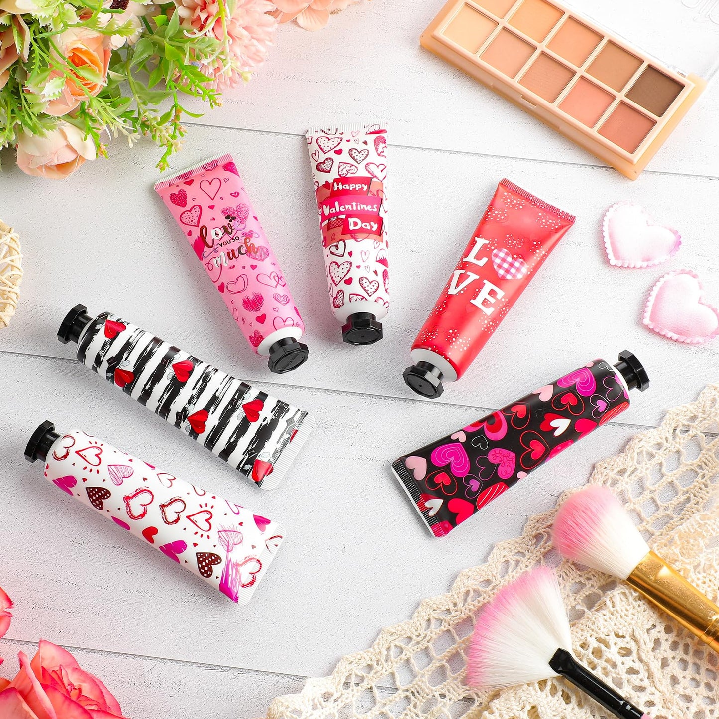24 Pcs Valentine's Day Hand Cream Gift Bulk Valentine Gift Basket Stuffers Love Heart Moisturizing Galentine's Hand Lotion Bulk Small Dry Cracked Care Cream for Women Friends Seniors Clients, 30 ml