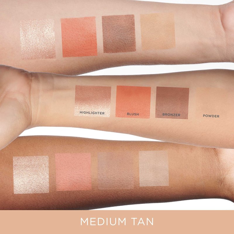 PÜR MINERALS 4-in-1 Skin-Perfecting Powders Face Palette, Medium-Tan, 1 ct.