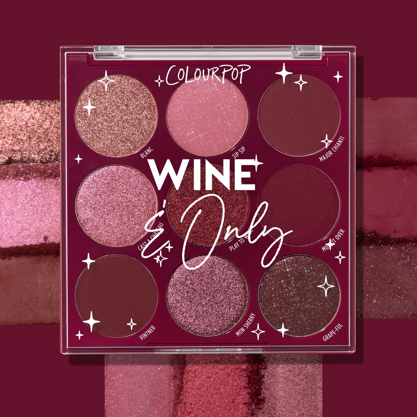ColourPop Wine & Only Eyeshadow Palette - Deep Red & Burgundy Eye Makeup Palette with Matte, Metallic and Matte Sparkle Finishes - High-Pigment Eye Makeup with a Long-Wearing Formula (0.3 oz)