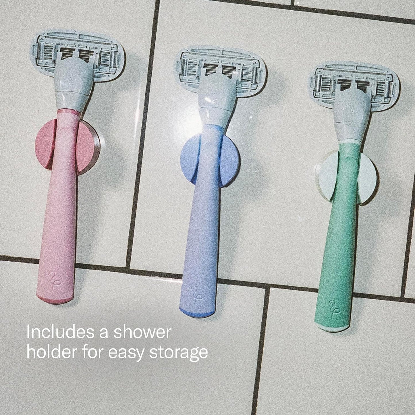 Flamingo 5-Blade Women's Razors - Smooth Shaving Handle & Gel | Sage | Pack of 2