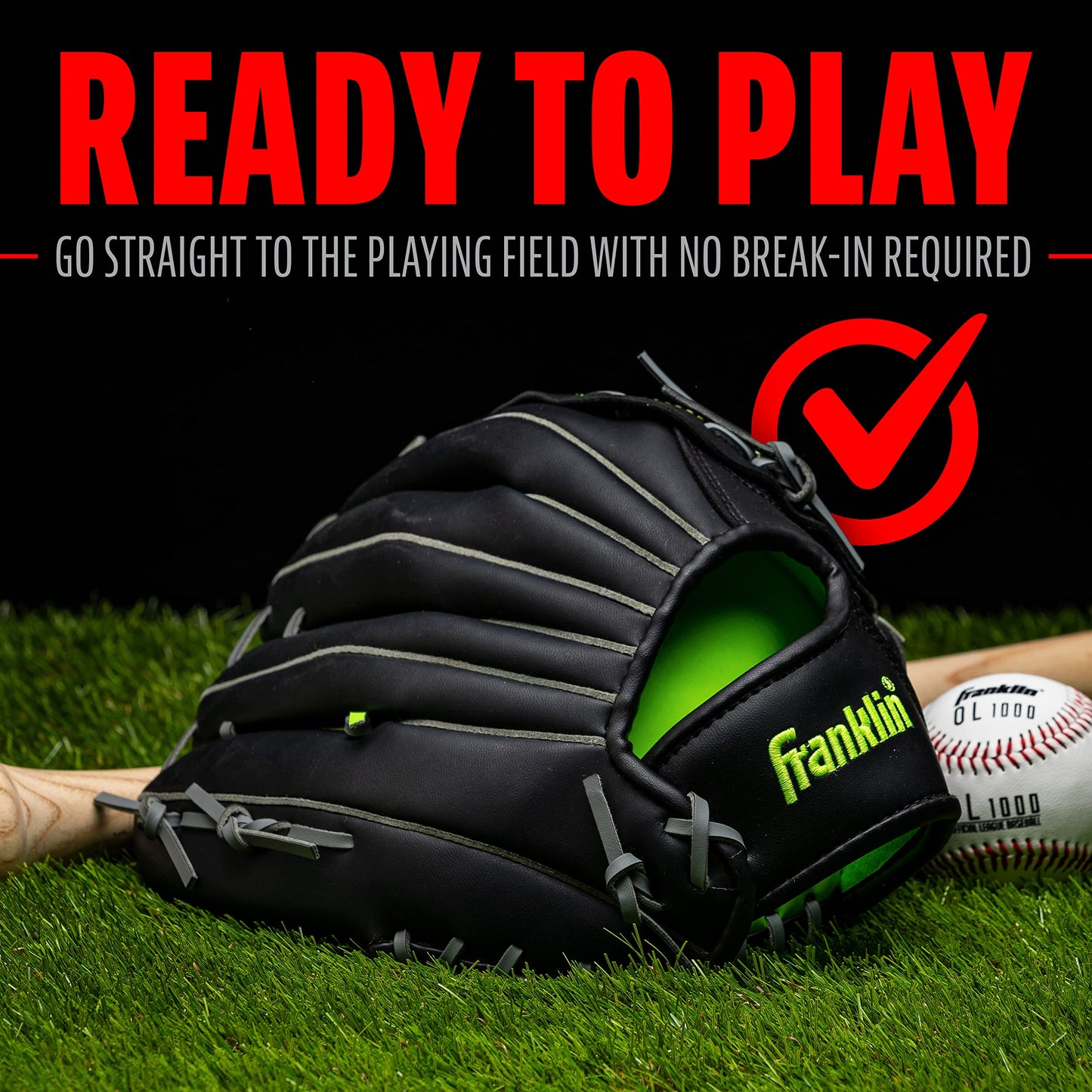 Franklin Sports Field Master Midnight Series Baseball Glove-Right Handed Thrower