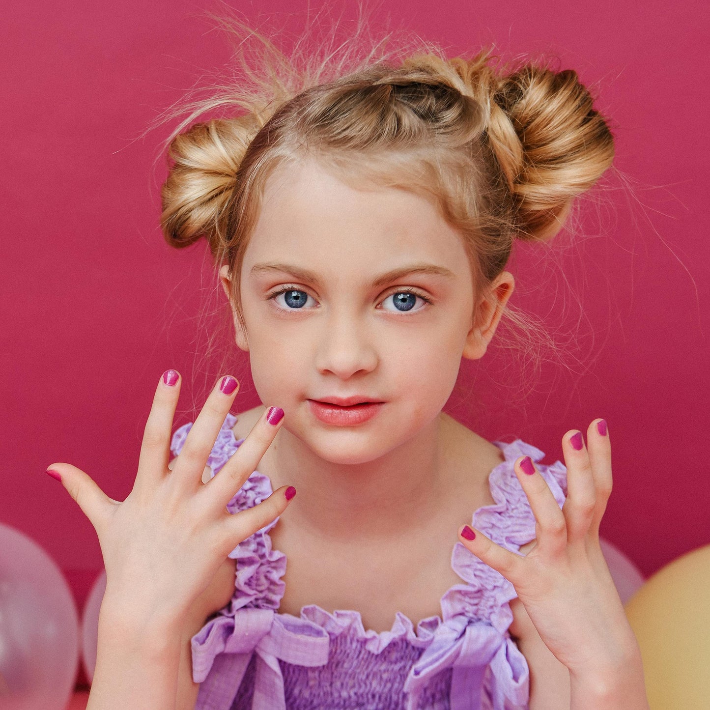 Miss Nella Nail Polish + Lip Balm set- Special Purple Glitter Nail Polish for Kids- BLUEBERRY SMOOTHIE, with Peel-off, Water Based & Odour Free Formula + CUTIE PIE purple hypoallergenic lip balm