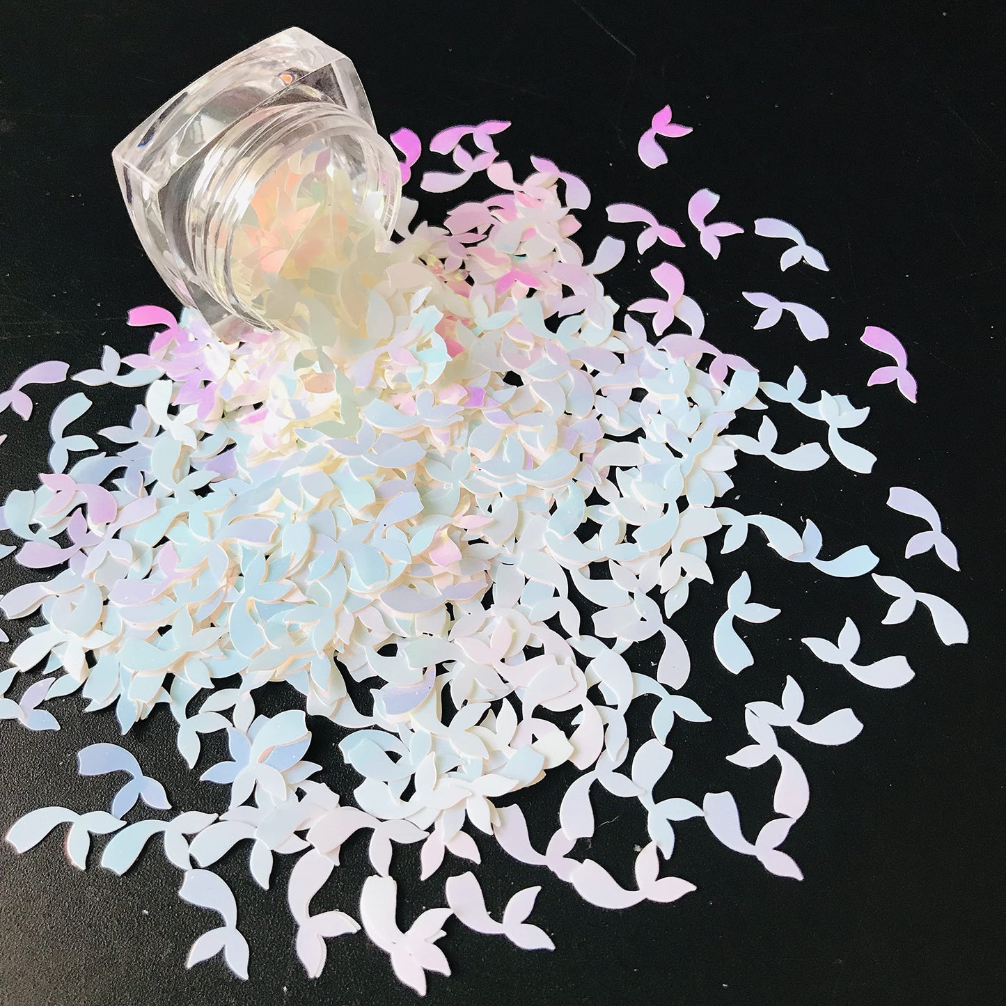 PrettyG 10 Grams/Pack - Tail Shape Glitter Sequins - Festival Rave Beauty Makeup Face Body Nail Art Decoration C21R