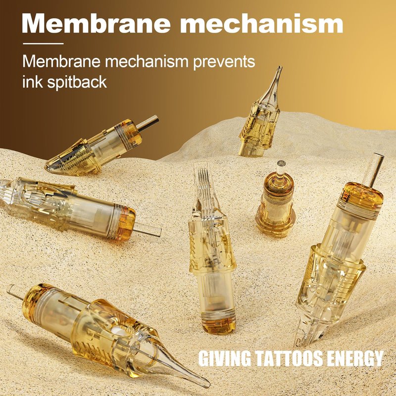 PEPAX Lance Tattoo Needles Cartridge 1015CML - 20Pcs Tattoo Cartridge Needle #10 Bugpin 15 Curved Magnum Tattoo Cartridge Diameter 0.30mm Long Taper 5.0mm Safety Membrane Makeup Machine