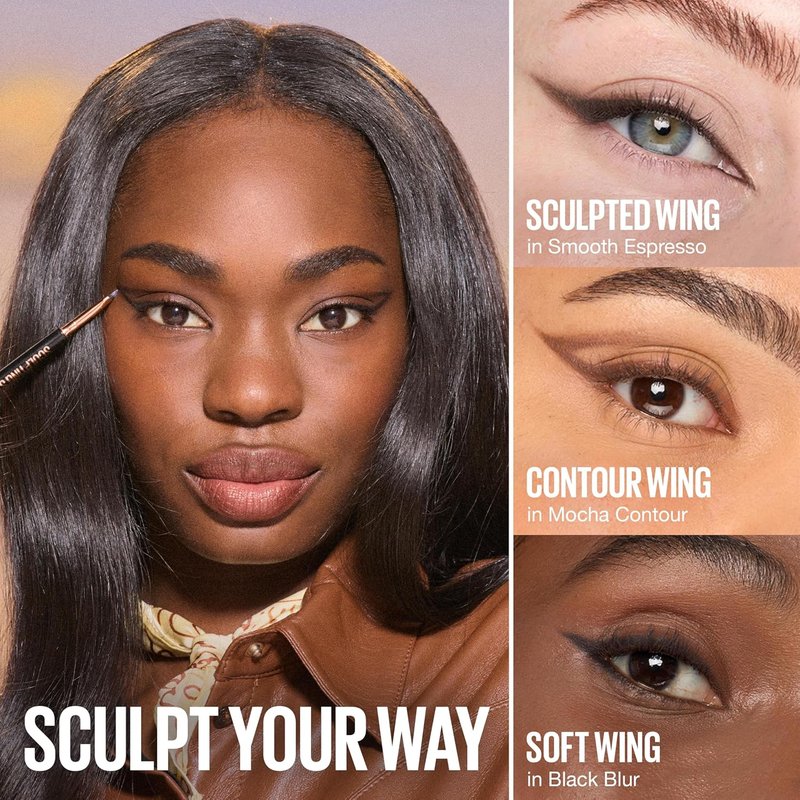 Maybelline Sculpting Stix 2-in-1 Eyeliner - Dual Ended Black, 24HR Smudge & Sweat-Resistant Makeup, 1 Count