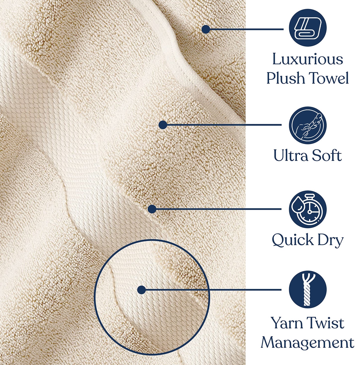 Delara Organic Cotton Luxuriously Plush Washcloths Pack of 6 | GOTS & Oeko-TEX Certified | Premium Quality Face Towels | Feather Touch Technology|650 GSM Long Staple|Soft, Quick Dry & Ultra-Absorbent