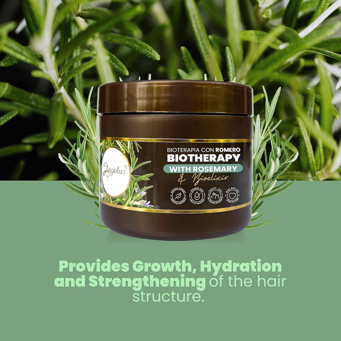 Rosemary Shampoo & Biotherapy Hair Mask - Hydrating & Strengthening Treatment for All Hair Types