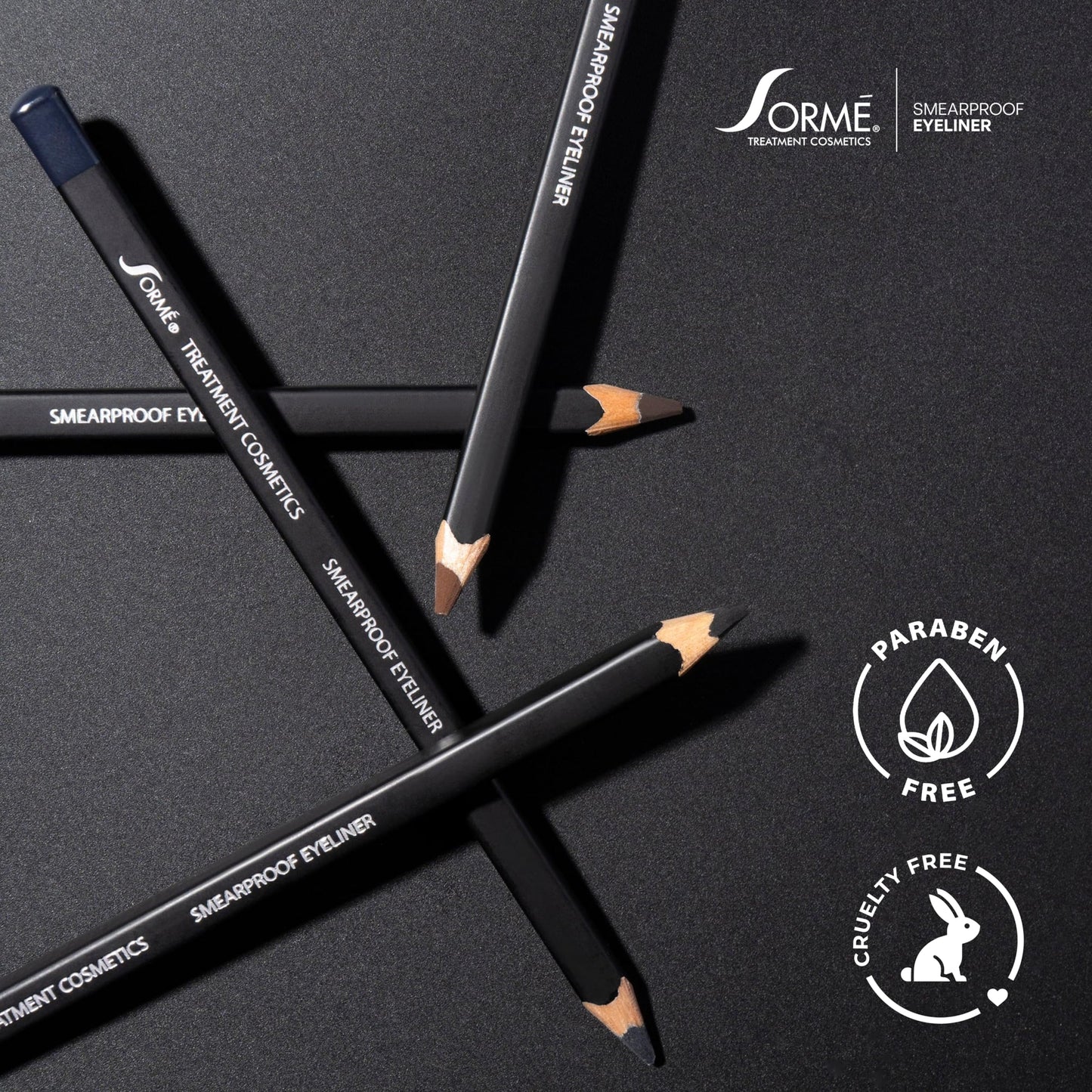 Sorme Treatment Cosmetics Smearproof Eyeliner 0.16oz | Long Lasting Waterproof Eyeliner Pencil | Smudge-Proof Waterline Eyeliner | Cruelty-Free and Gentle Pencil Eyeliner