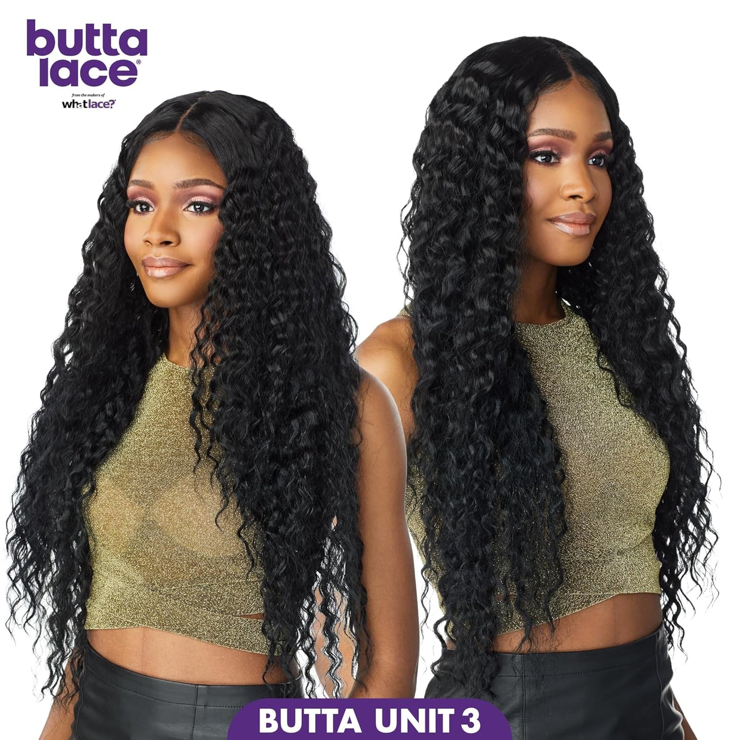 Sensationnel Butta Lace Wigs - 5 Inch Deep Parting Glueless Synthetic Lacefront | Extra Wide 1B Off-Black