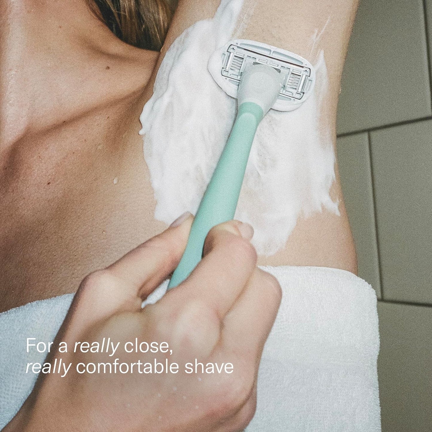 Flamingo 5-Blade Women's Razors - Smooth Shaving Handle & Gel | Sage | Pack of 2