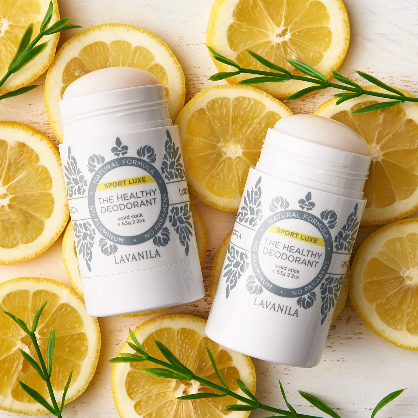 Lavanila Sport Luxe (2-Pack) Aluminum-Free Solid Stick Deodorant for Men & Women - Vegan, Clean, and Natural (2.2 Ounce Each)