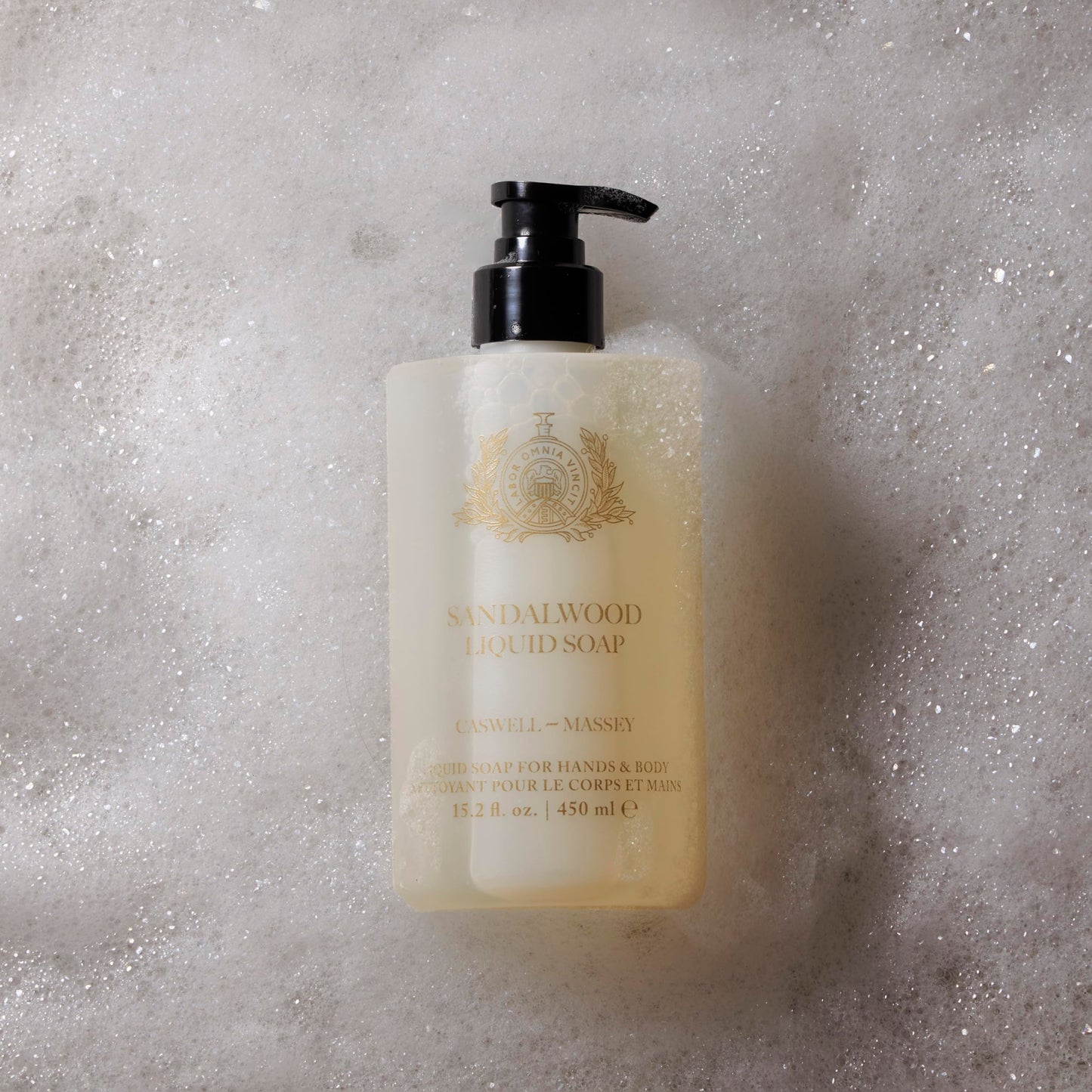 Caswell-Massey Sandalwood Liquid Hand Soap & Moisturizing Body Wash with Pump, Hydrating Plant-Based Skin Cleanser for Men & Women, Paraben and Phthalate Free, 15.2 fl oz