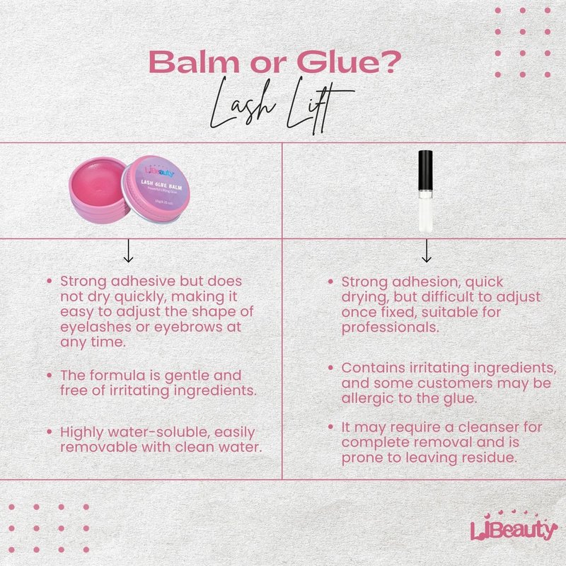Libeauty Lash Lift Glue Balm Eyelash Perm Glue Wax for Professional Lash Lifting and Brow Lamination, Strong Stickiness and Non-Drying for Easy Adjustment, Water Soluble Lash Adhesive 10g (Pink Peach)
