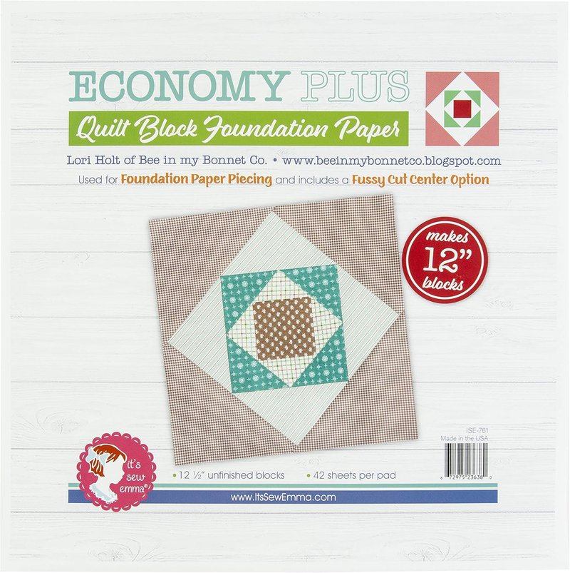 It's Sew Emma Foundation Paper - ECO PL, 12" Economy Plus for Quilting & Crafting