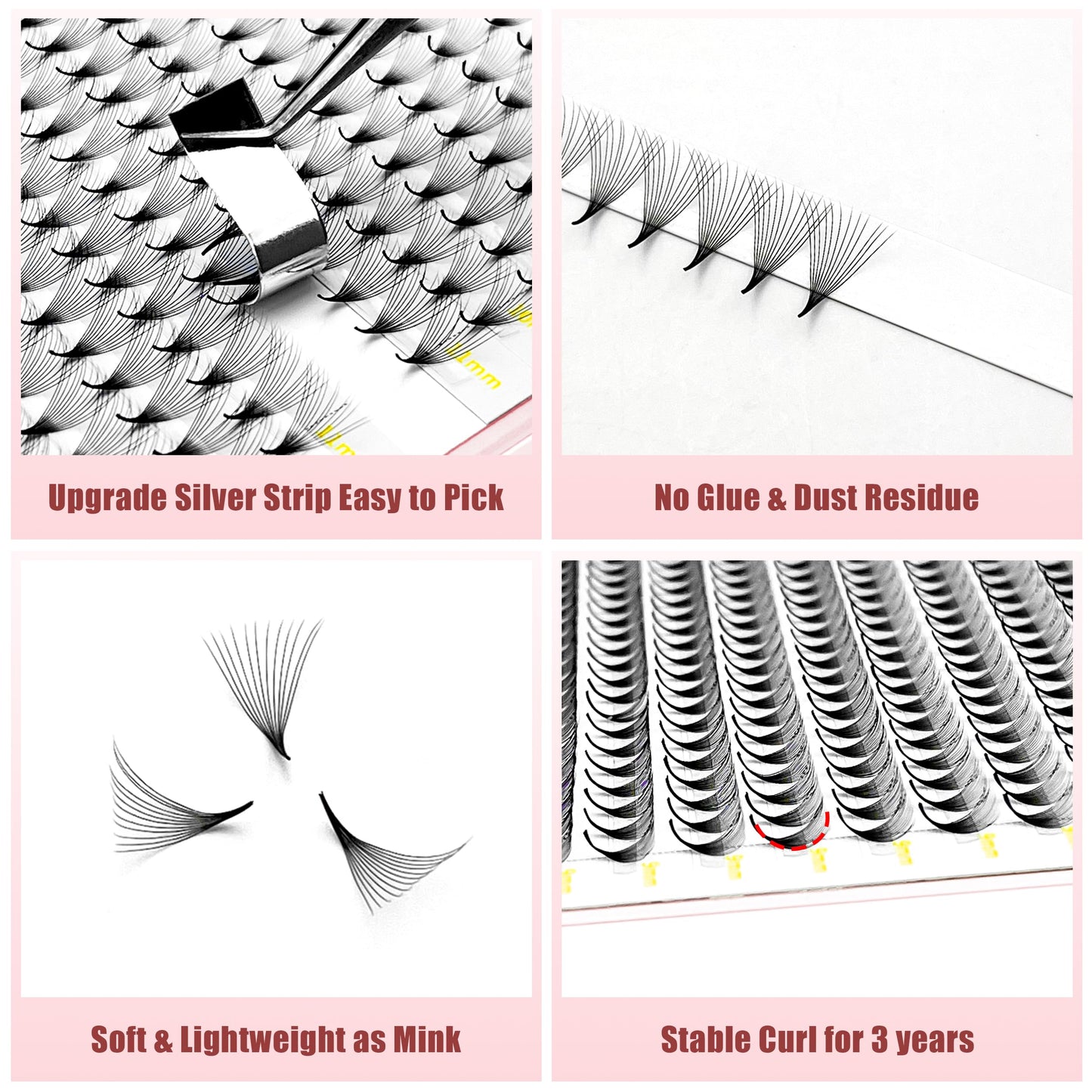 ABONNIE Premade Eyelash Extensions - 400 Fans, 12D 12mm, 0.05 Thickness D Curl, Volume Lash Fans with Pointy Base