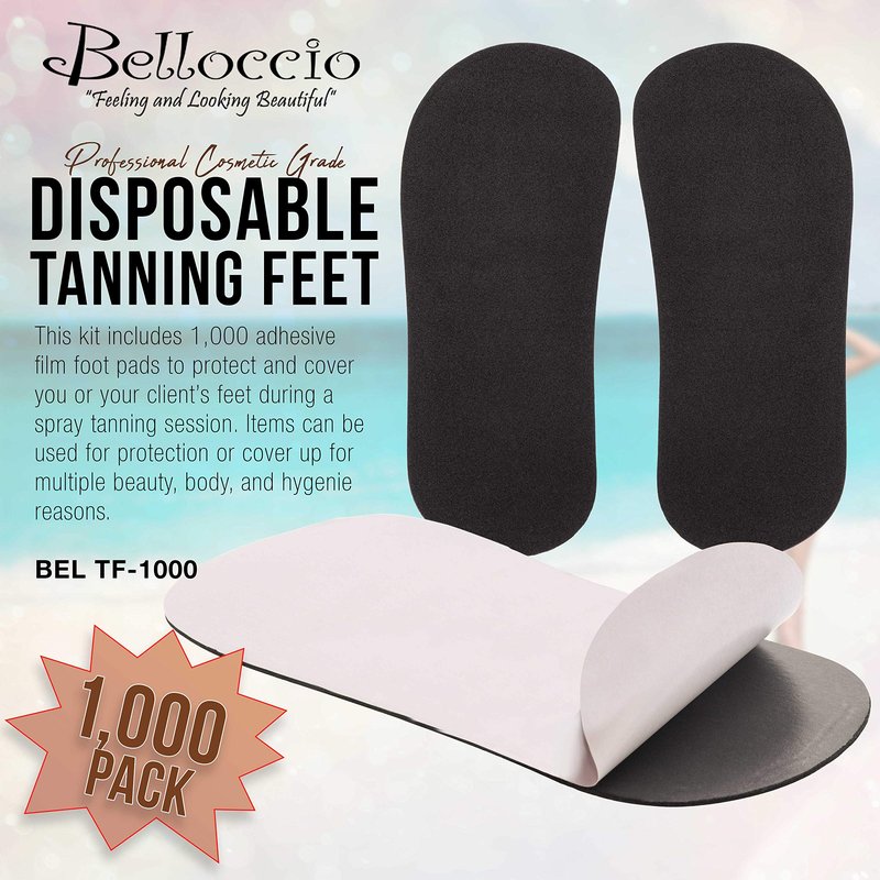 Belloccio 50 Pairs of Disposable Tanning Feet Pads (100 Feet Total); Sunless Airbrush Spray Tanning Tent Foot Protection (Color May Vary)