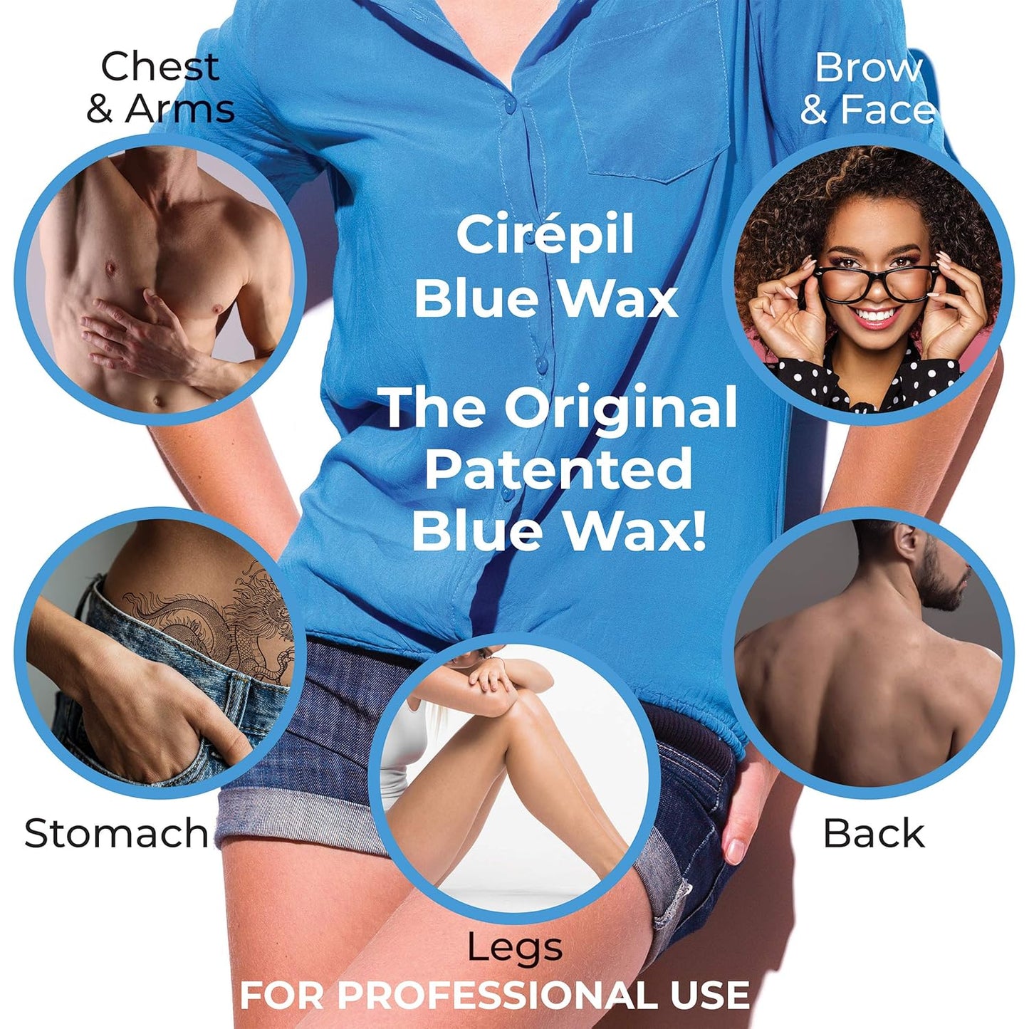 Cirepil Hard Wax Beads - Unscented Blue Wax for Face & Body | 800g - Ideal for Sensitive Skin & Brazilian Waxing