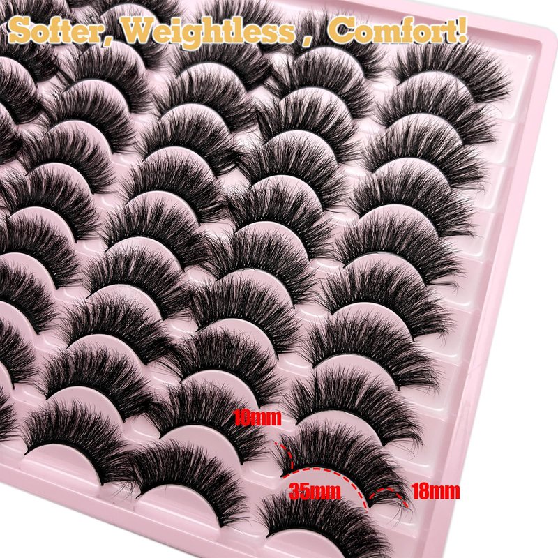 loladook Strip Lashes Bulk C Curl 30 Pairs Cat Eye Faux Mink Lashes Pack Wholesale 18mm Long 3D Volume Natural False Eyelashes Bulk