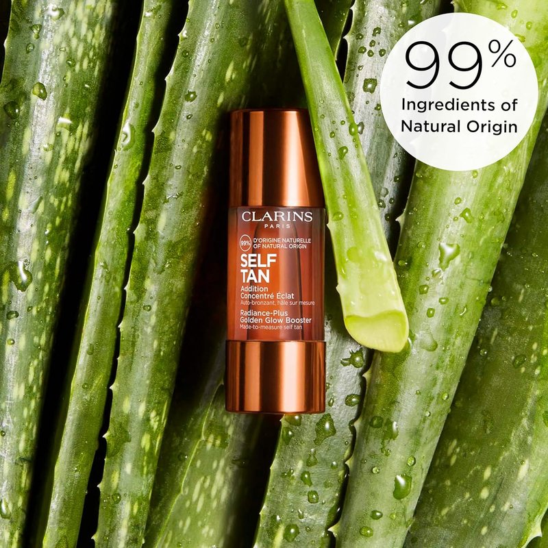 Clarins Self Tanning Face Booster - Natural Tanning Drops for Moisturizer | Hydrating, Streak-Free Tan | 0.5 Oz
